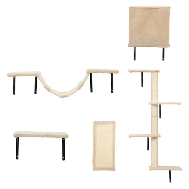Ensemble d'Escalade Mural pour Chat (5 pièces)
