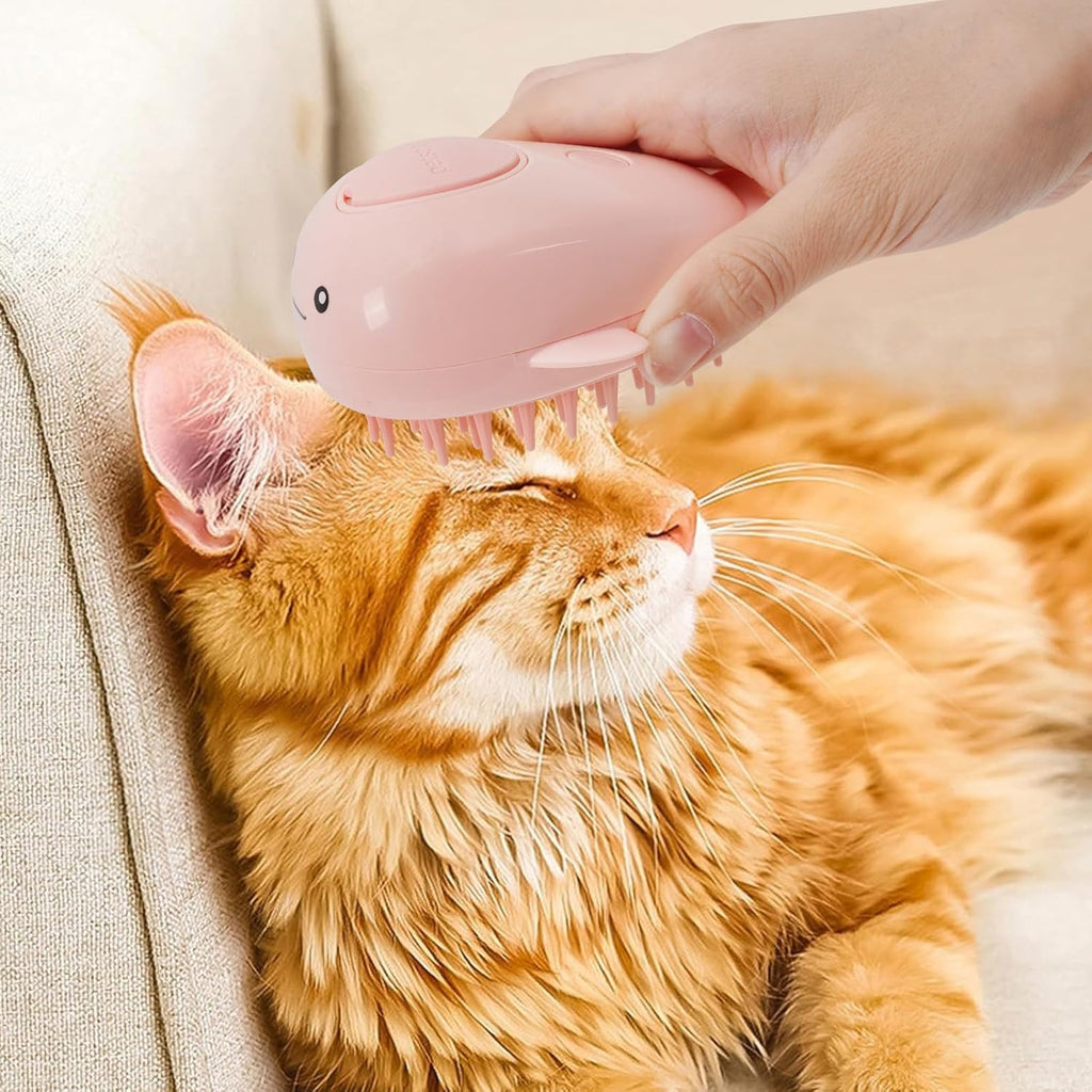 Brosse Vapeur 3-en-1 pour Chats et Chiens - Édition Rose