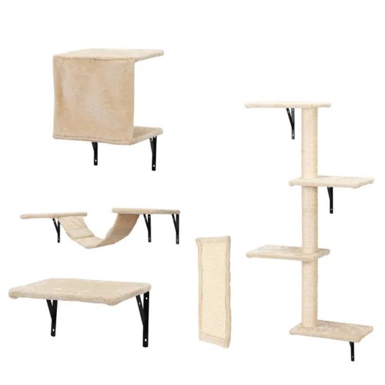 Ensemble d'Escalade Mural pour Chat (5 pièces)